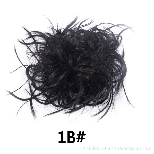 Aishili wholesale messy hair buns extension synthetic hair Elastic Band Chignon for women